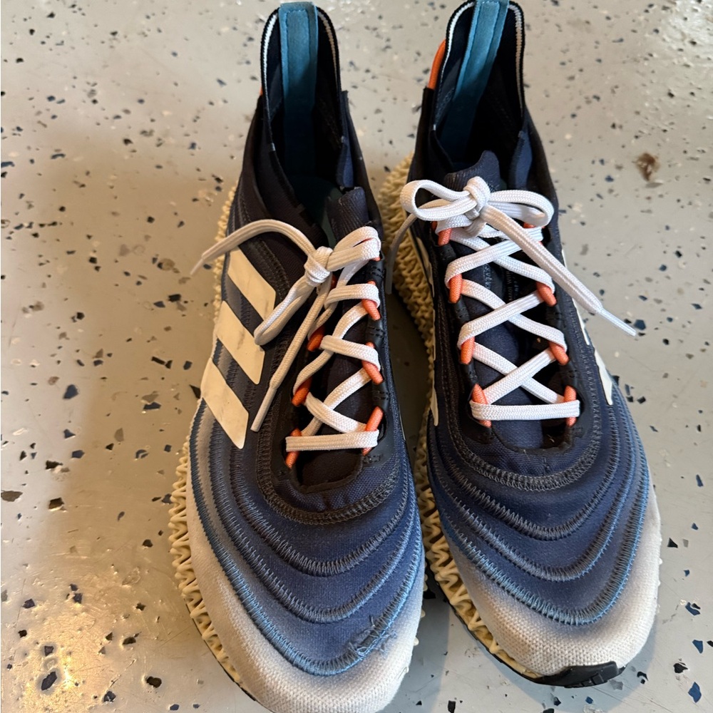 Adidas Blue and White Sneakers with Unique Sole